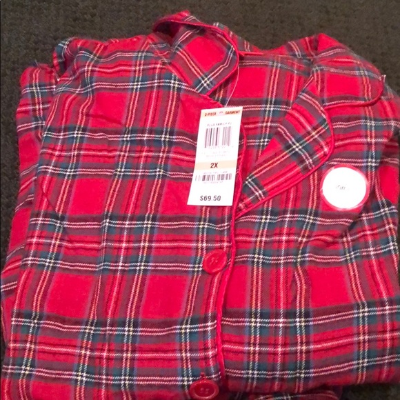 Macy's Other - Macys NWT flannel Size 2X Red Plaid Pajama set retail 70 HOST PICK